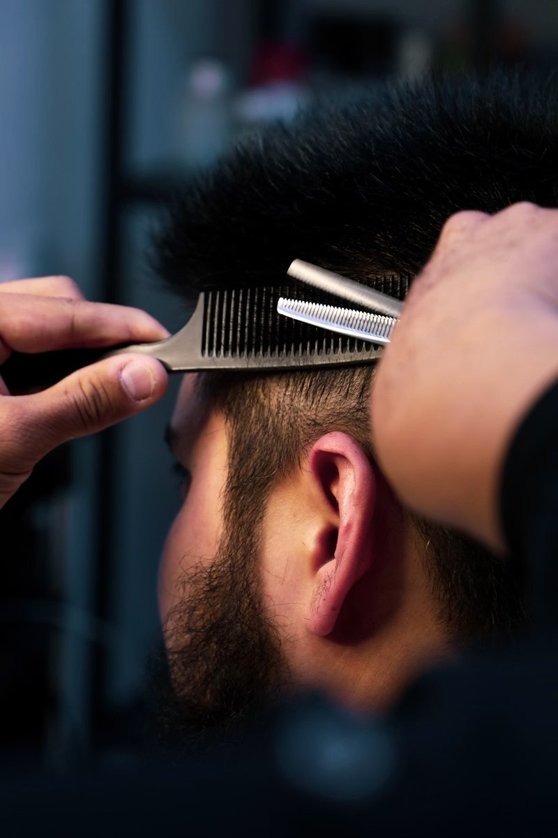 Detail of a finished skin fade